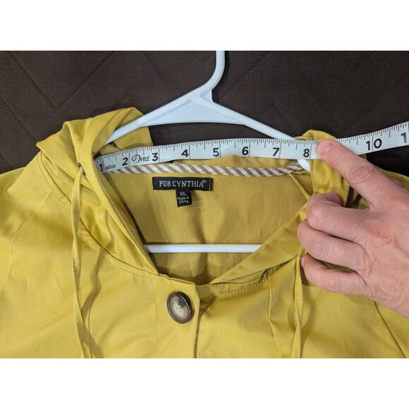 Long sleeve chartreuse hooded all weather fisherman style coat For Cynthia XL - Picture 9 of 11